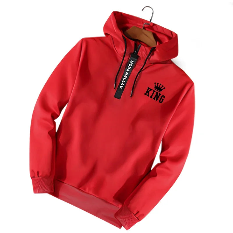 Casual Sweatshirts for Men Sweat Pants Hoodies Jogging Printing Half Zipper Tops Hot Sales Daily Sports 2025 New Men's Clothing