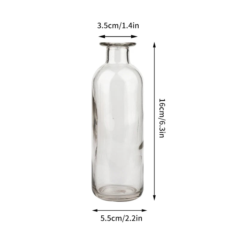 Brown Retro Glass Vase Plant Flowers Bottle Flower Arrangement Hydroponic Terrarium Desktop Vase Creative Home Decor Flower Pot