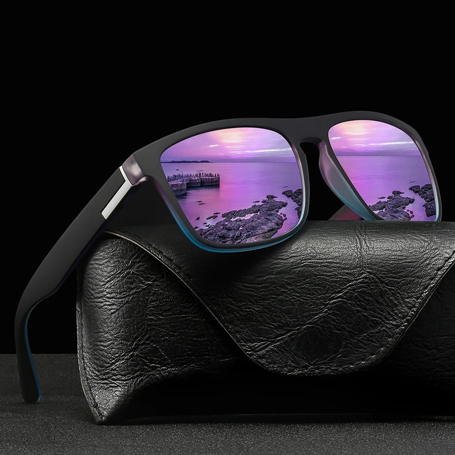 4PCS Fashion Vintage Square Sunglasses Men Women Fishing Driving Man Luxury Brand Designer Sun Glasses Anti-Glare Retro Eyewear