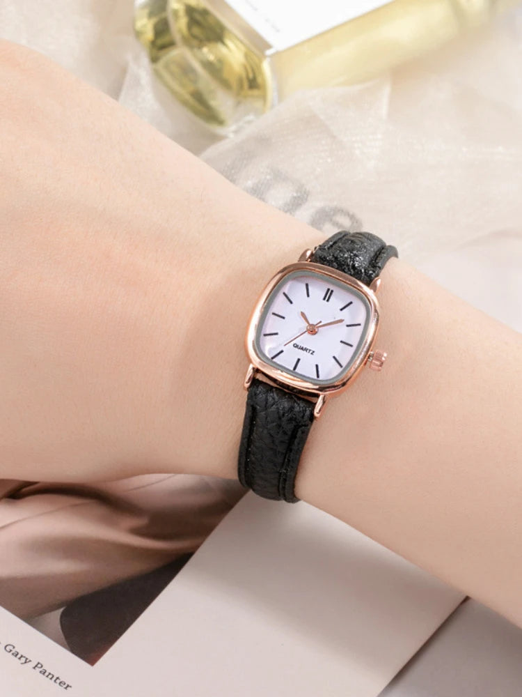 Women's Simple Vintage Watches for Women Dial Wristwatch Leather Strap Wrist Watch High Quality Ladies Casual Bracelet Watches
