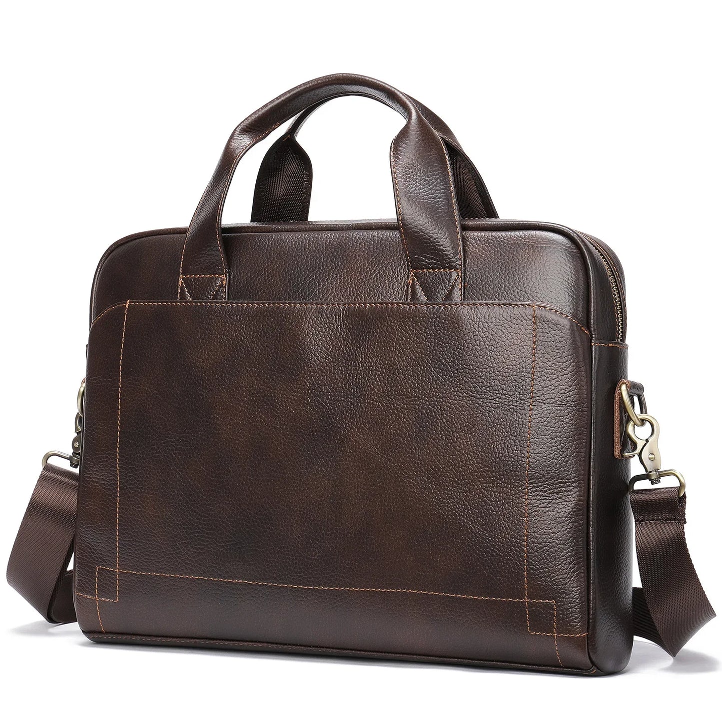 Men's Top Layer Cowhide Briefcase Leather Laptop Handbag Diagonal Cross Office Bag Сумка Мужская Деловая bolsos para hombre