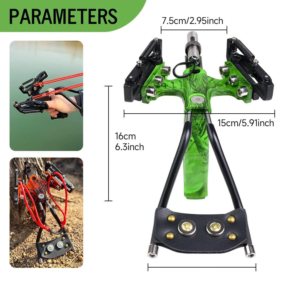 4-Color Powerful Laser Slingshot, Outdoor Hunting Shooting, Fast Sling Shot, Rubber Band Set, Practice Competition Exclusive