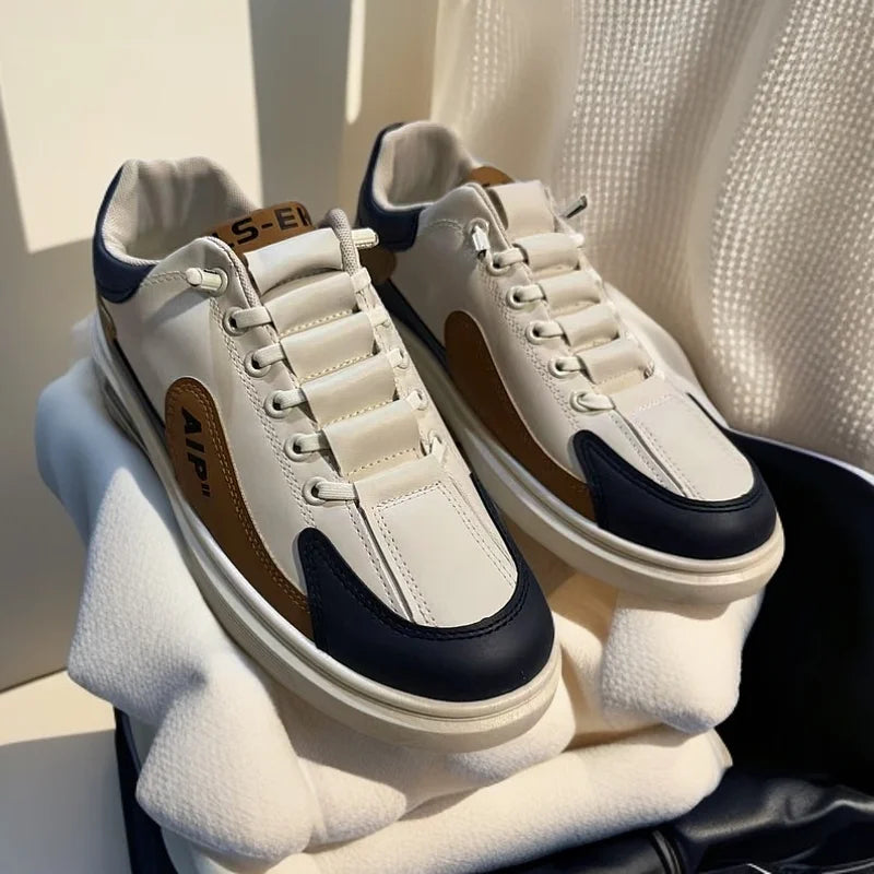 2025 new men's shoes with low top leather, fashionable and trendy running and sports, one foot men's casual shoes, trendy shoes