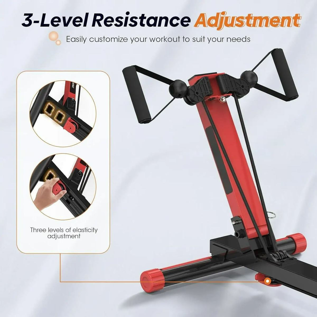 W_Rowing Machine, 4 in 1 Rowing and Ab Machine with 2 Levels of Workout Resistance, Quiet