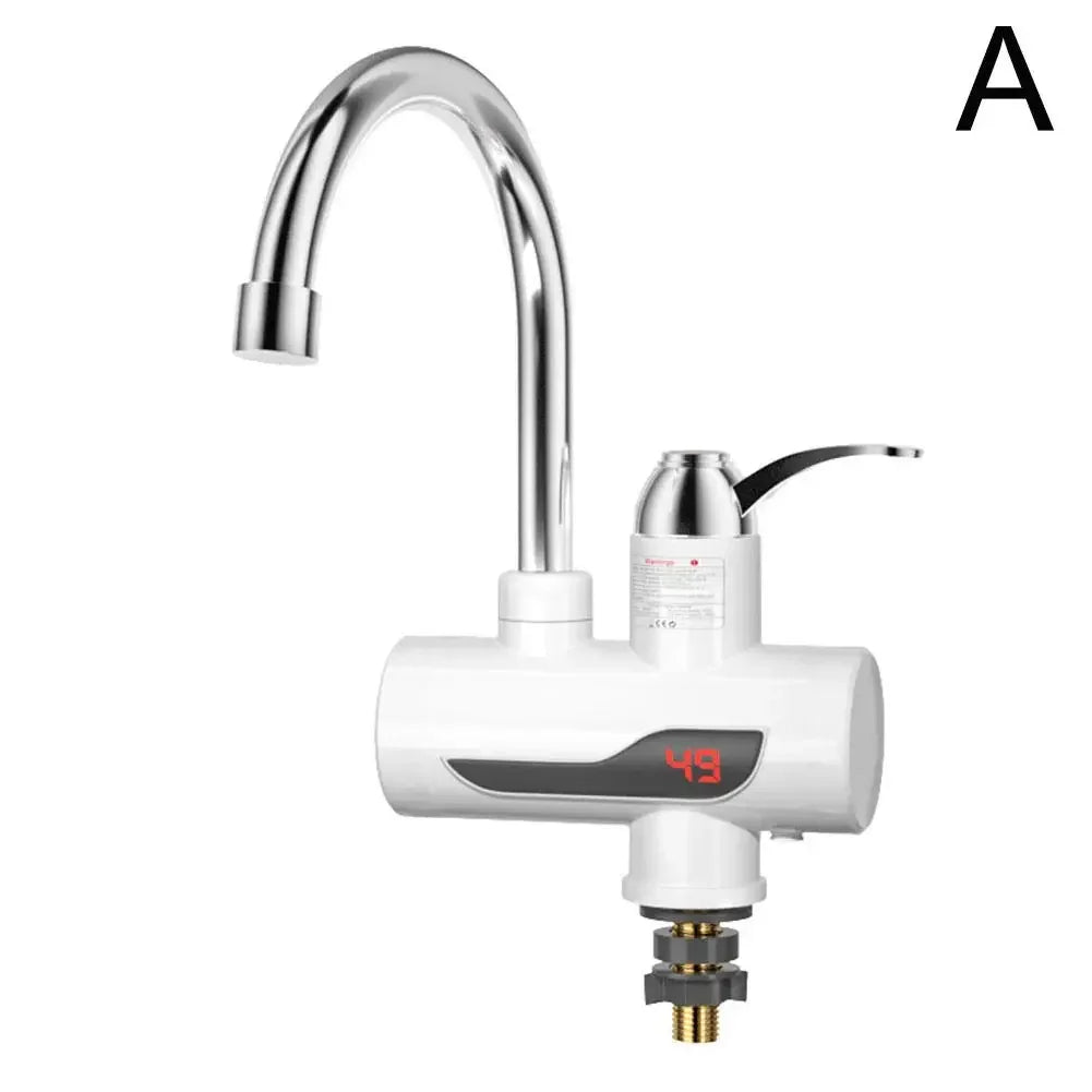 3000W Tankless Instant Water Heater Electric Hot Water Heating Kitchen Display Tap Faucet Temperature With J6X4