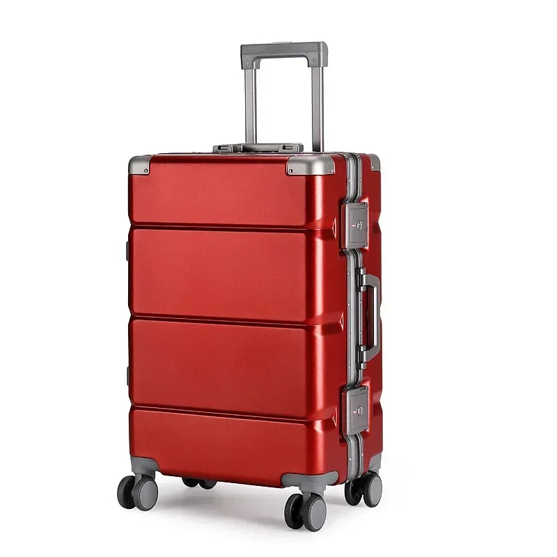 Cabin Luggage 24 26 28 Aluminum Frame Large Capacity Trolley Case 20 22 Inch Men Travel Password Boarding Box Rolling Suitcase