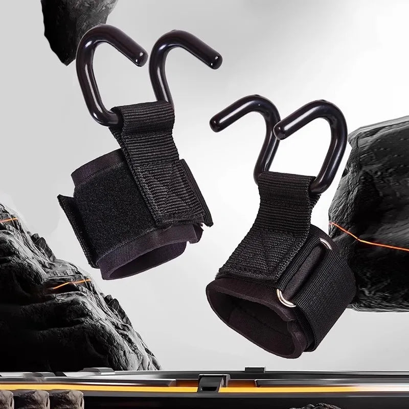 2Pcs Anti-lumbar Hook Auxiliary Fitness Bracer Pull-up Assist Gloves Hanging Horizontal Bar Hard Off Hand Grips