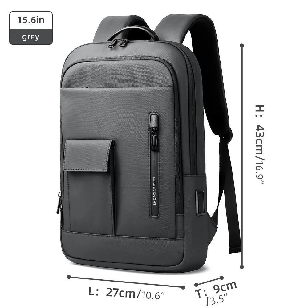 Heroic Knight Multifunctional Laptop Backpack Stylish Men Classic USB Charging Business Backpack Waterproof Slim Work Backpack
