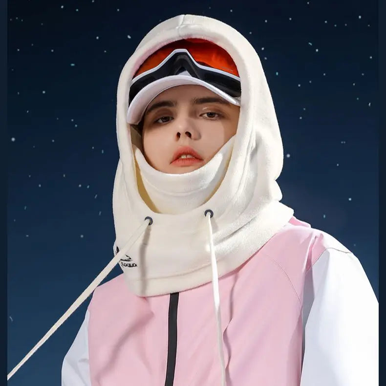 Autumn Winter Warm Outdoor Windproof Coldproof Skiing Riding Cover Face Neck Protecting All-in-One Hat Solid Velvet