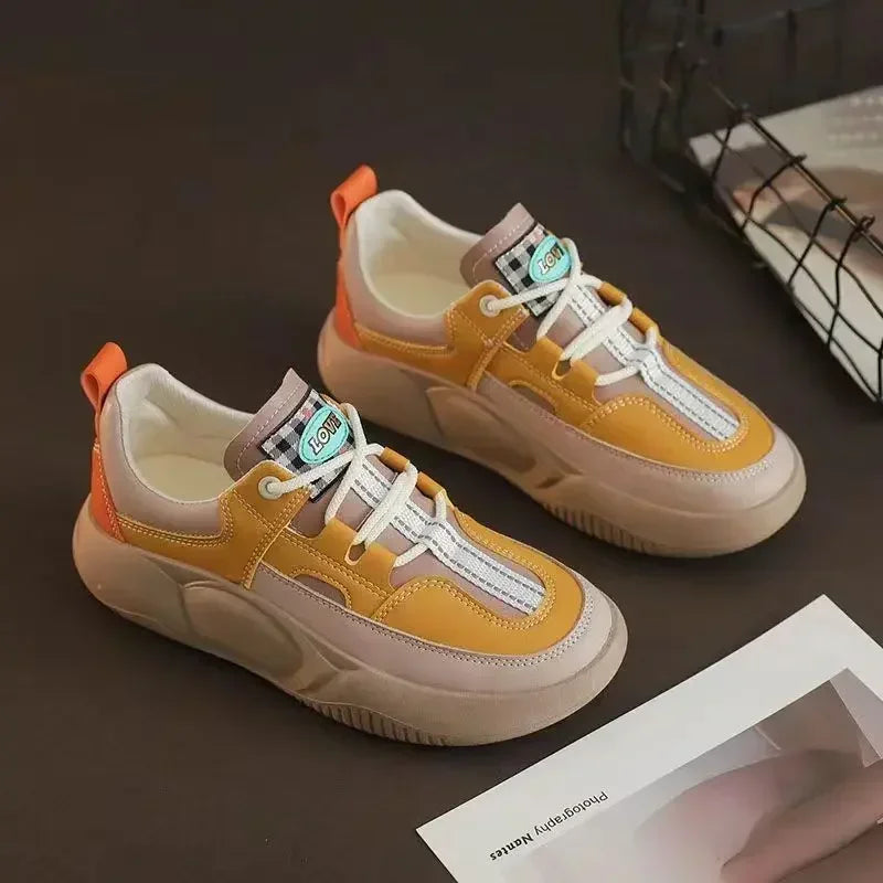 Women's Shoes Trendy Retro Casual Sneakers Round Toe Comfortable Platform Shoes Female Outdoor Tennis Sport Running Shoes 2024