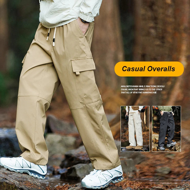 CHRLCK Men's Waterproof Hiking Pants Spring Summer Overalls Quick Drying Trousers Men Breathable Fishing Camping Outdoor Pants
