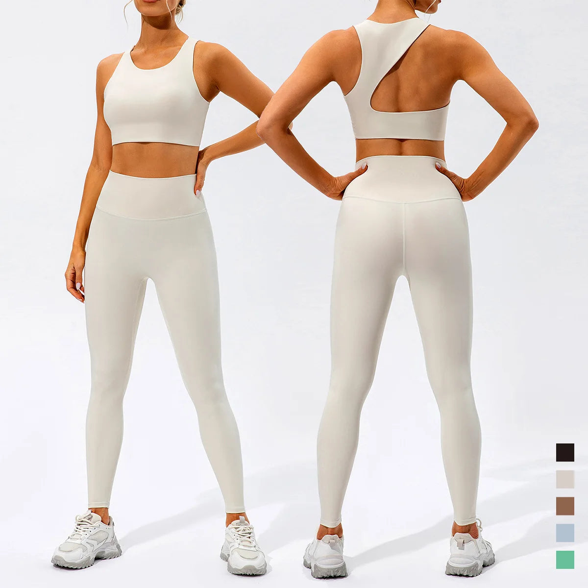 Women Yoga Set 2 Piece Workout Sportswear Gym Clothing Fitness Crop Top High Waist Push Up Leggings High quality Sports Suits
