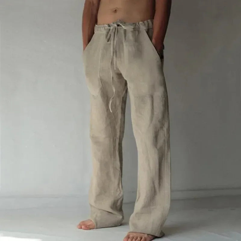 Men's Cotton Linen Casual Pants Male Shorts Pants Breathable Trousers Fitness Streetwear for Men Clothing Jogging Autumn Summer