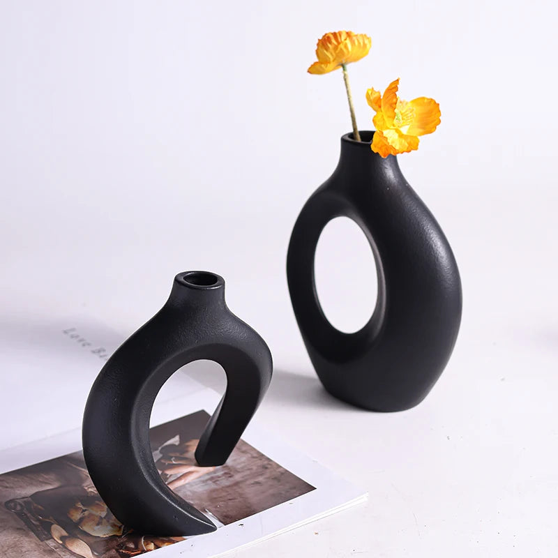 2pc ceramic vase artwork, living room bedroom study cafe and other decorations, Christmas gifts.