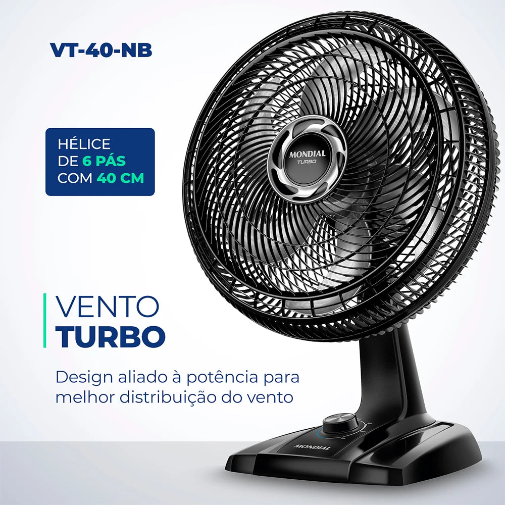 Table Fan Mondial 40cmTurbo 6-blade VT-40-NB 127V