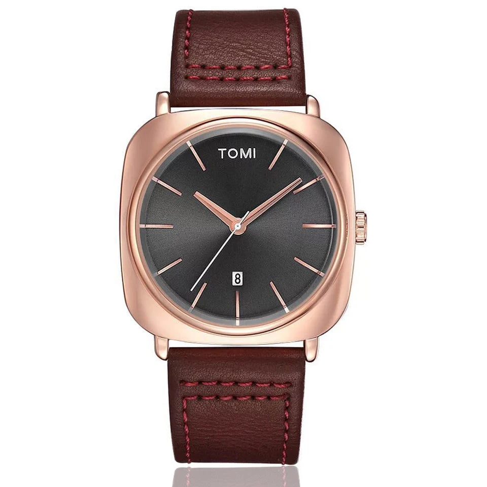 Elegant Watch for Men Simple Style Men Quartz Wrist Watches Casual Leather New Wristwatch Minimalist Black White Brown Man Clock