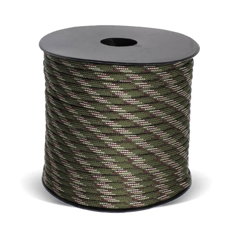 Military Paracord for Outdoor Survival, 9 Strand, 4mm, 650 Paracord, 50m, 100m, Tactical Parachute Cord, Camping, Weaving Rope