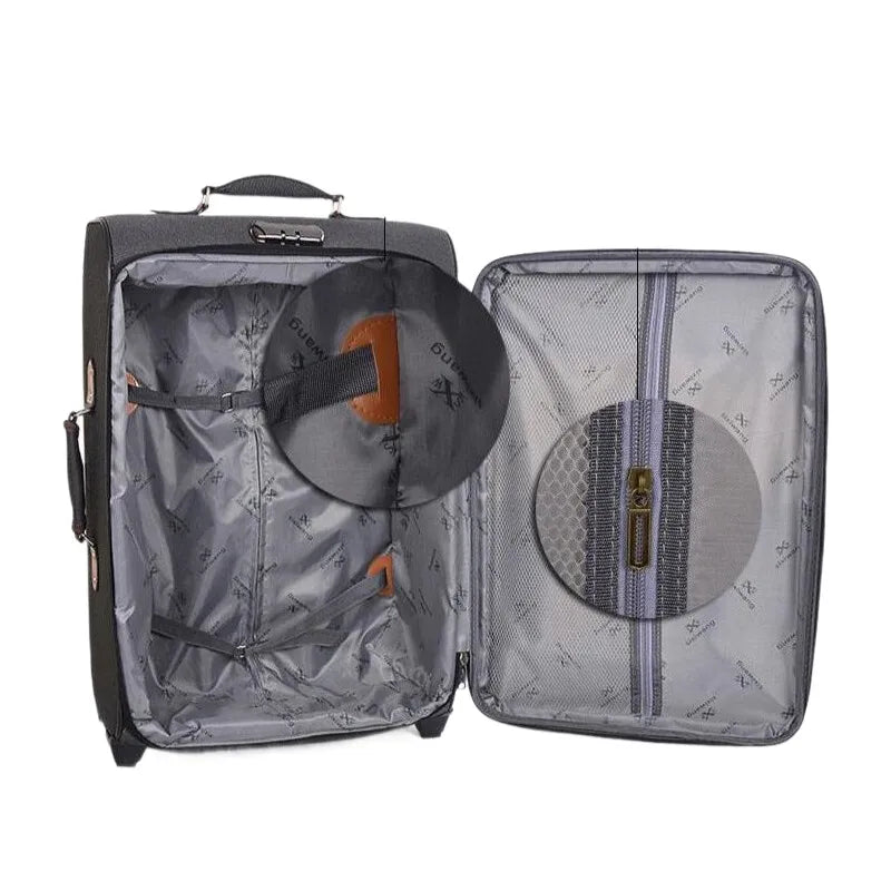 Oxford Fabric Rolling Trolley Suitcase - Men & Women’s Travel Luggage with Wheels