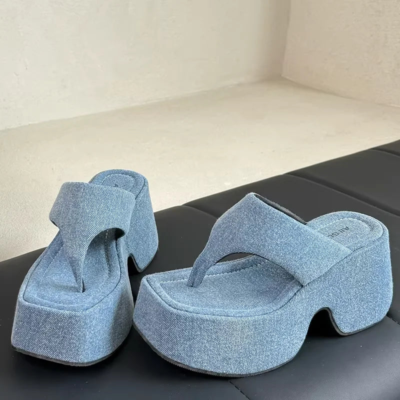 Pumps Flip Flops Slippers Shoes For Ladies New 2025 Female Footwear Platform Wedges Women Slippers Fashion Slides Heels Shoes