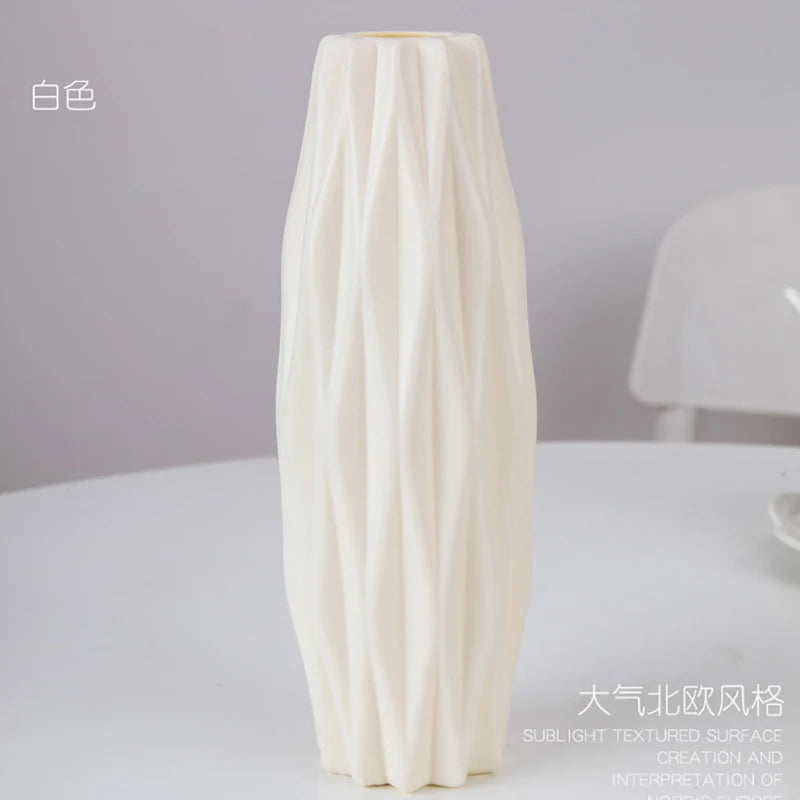 Modern Nordic Plastic Flower Vase, Pink, Blue, White Pot, Basket, Home, Living Room Decoration, Ornament, Arrangement