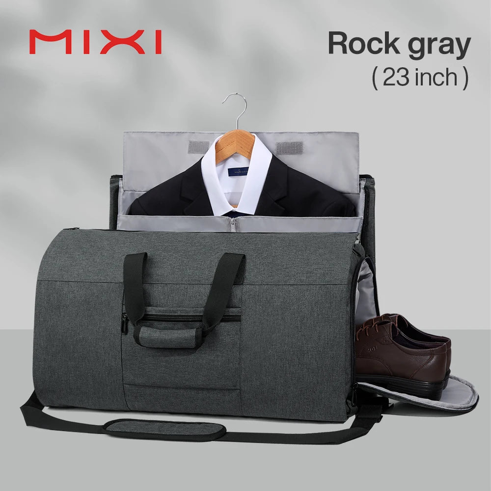 Mixi Multifunctional Convertible Garment Duffel Bag Suit Storage Bag With Shoe Pouch Large Capacity Carry On Luggage For Travel