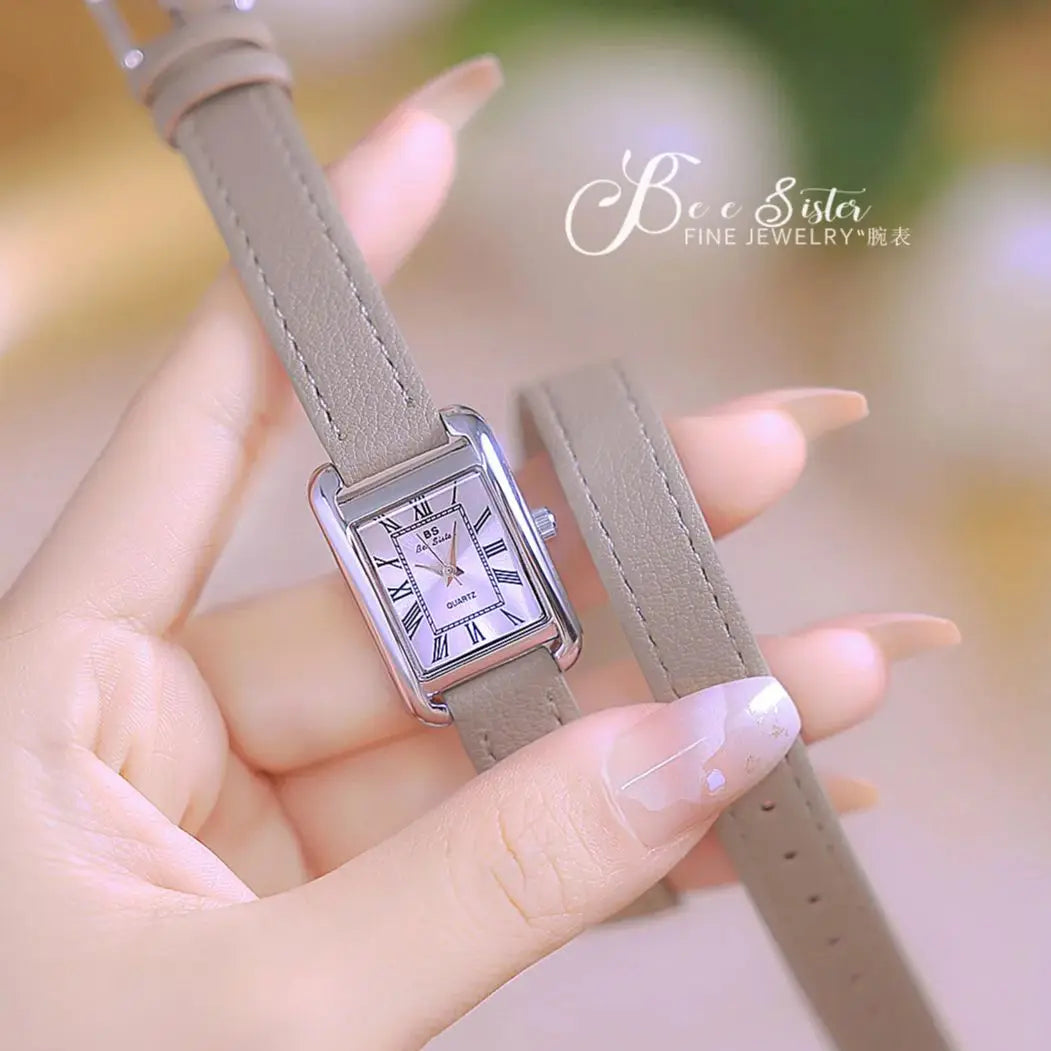 Women's Watch Elegant Retro Small Square Watch High Quality Leather Strap Waterproof Wristwatch Gift For Girlfriend