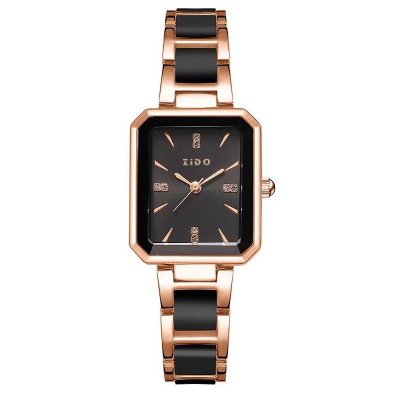UTHAI Watch For Women Light Luxury Simple High Quality Stainless Steel Female Fashion diamond inlay Clock Watches