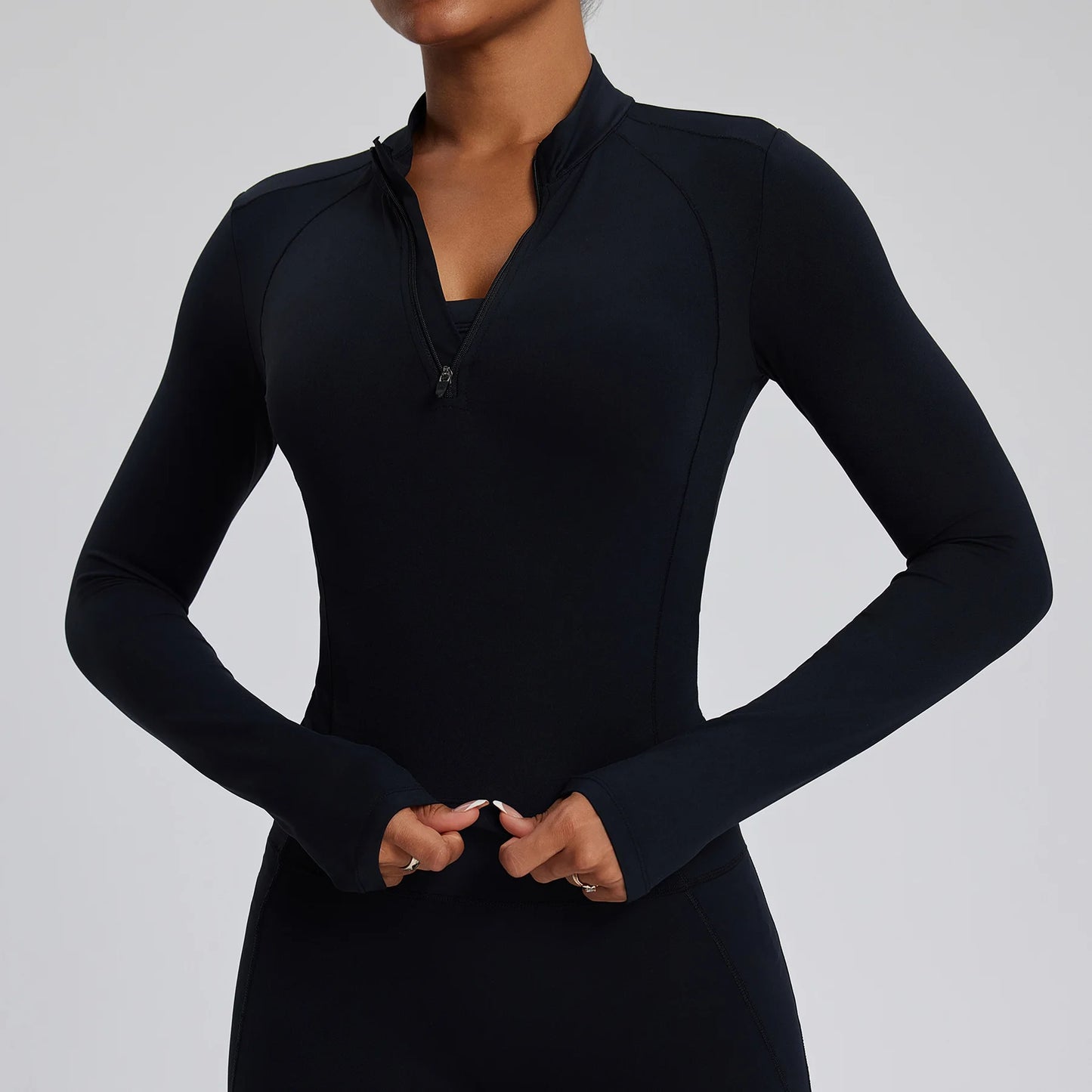 Half Zipper Long Sleeve Yoga Shirts Sport Top Fitness Yoga Top Gym Top Sports Wear For Women Push Up Running Full Sleeve Jacket