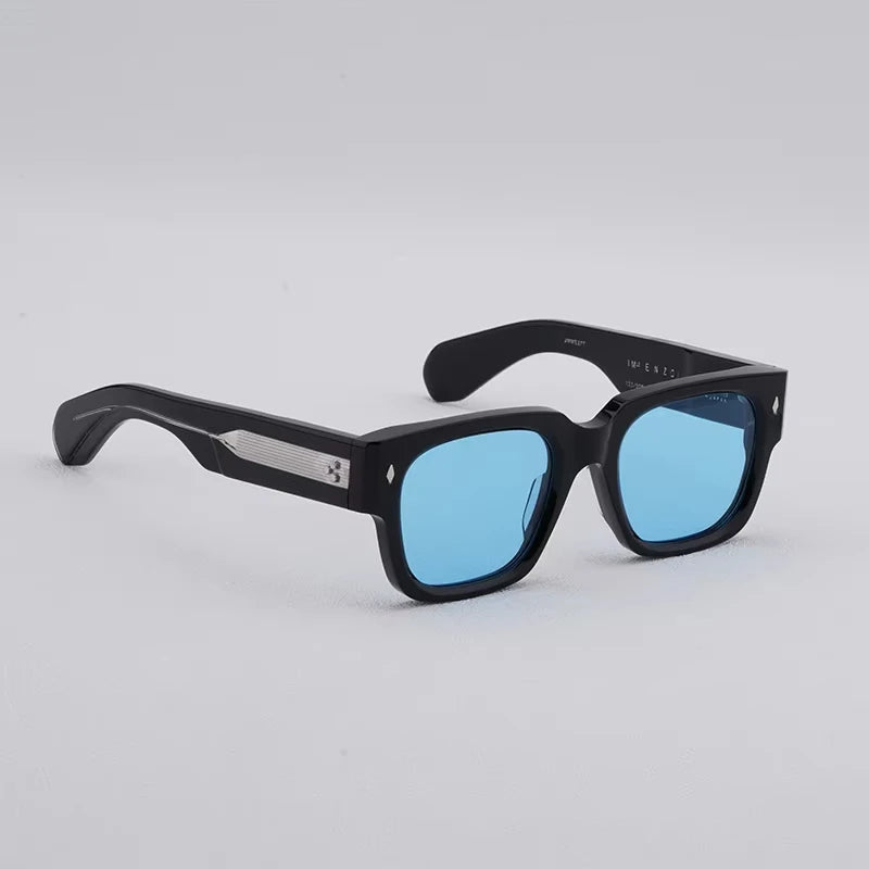 Sunglasses for Men Vintage Acetate Luxury Designer Sunglasses Women Occhiali Da Sole Da Uomo ENZO Red Lens Sunglasses