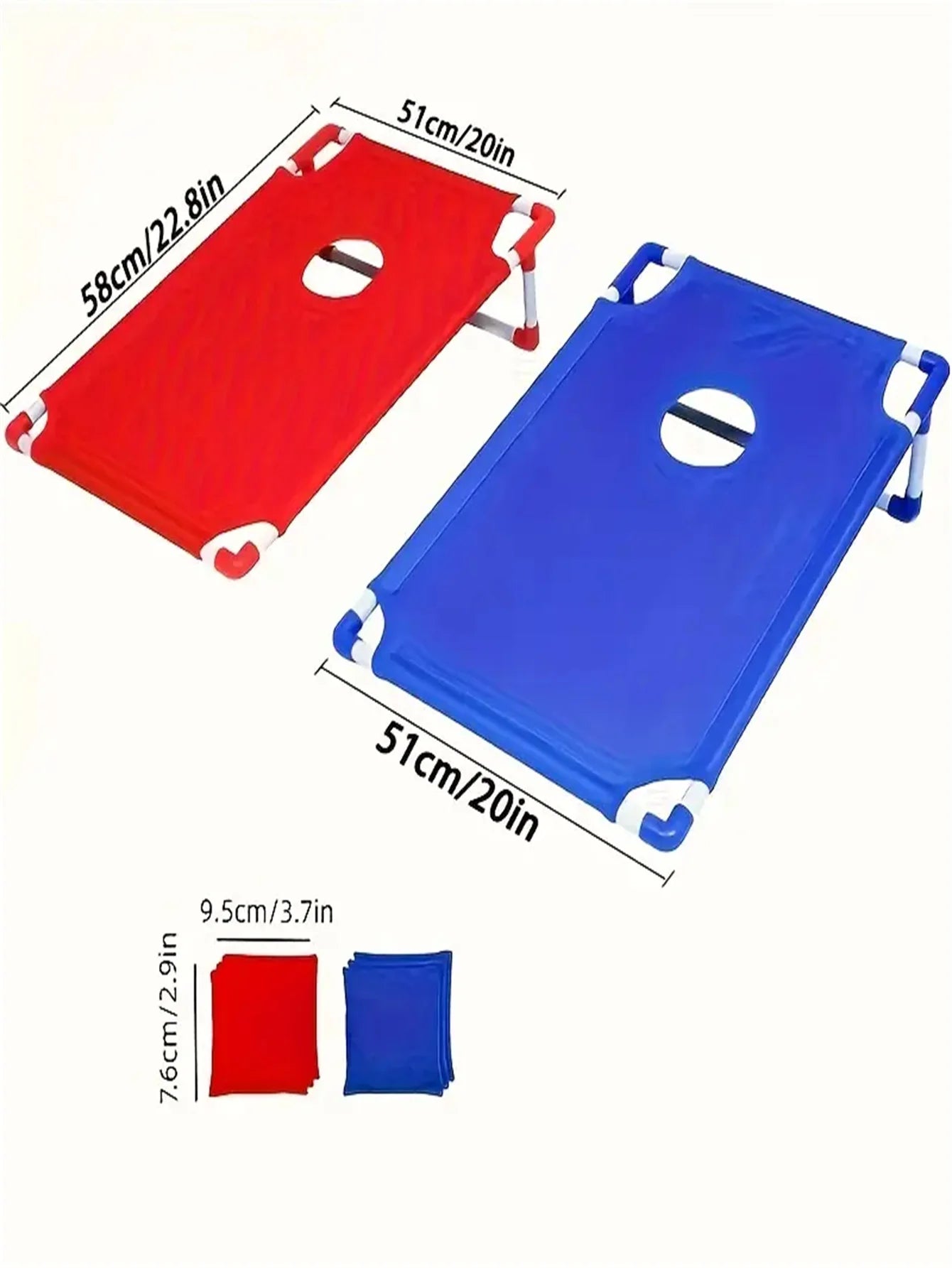 A Set of Red and Blue Portable Corn Hole Game Set, Foldable and Durable, Summer Beach Sandbag Game, Suitable for Outdoor Parties, Camping, Beach and Backyard Entertainment - Including 6 Beans Bags,非常适合 Christmas, East