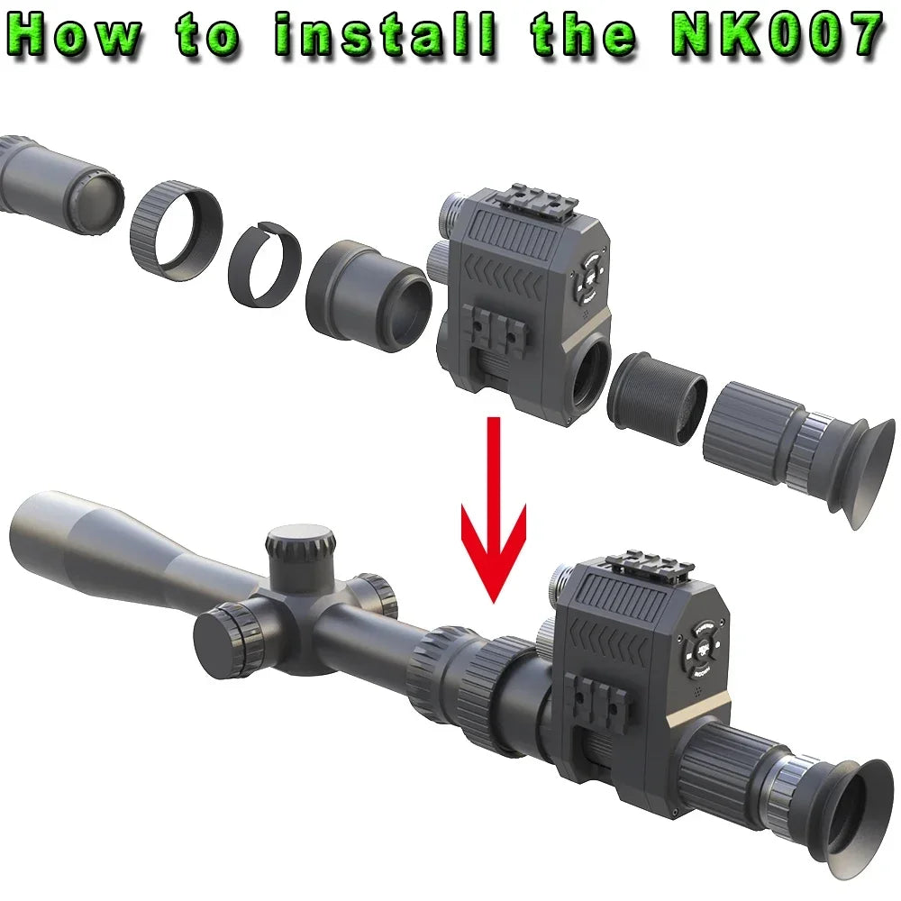 Megaorei NK007plus 200-400M Monocular 1080P Digital Night Vision Scope Infrared Camcorder with 4x Zoom for Outdoor Hunting