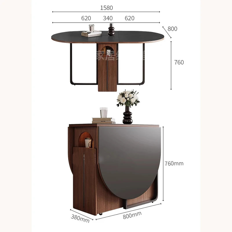 Modern Simpledining Table Sets Extendable Space Saving Folding Table Portable Tavolo Pranzo Allungabile Living Room Furniture