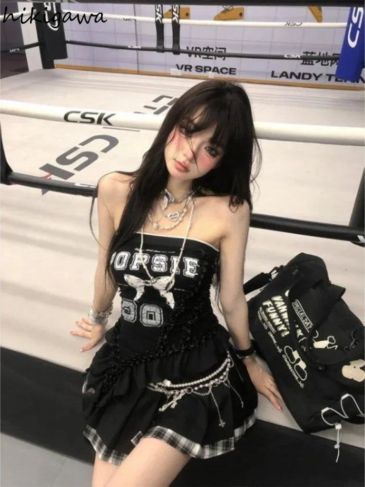 Women's Clothing Sexy Vest Fashion Irregular Summer Camis Y2k Tops 2025 Ropa Mujer Backless Slim Fit Ruffles Butterfly Tanks