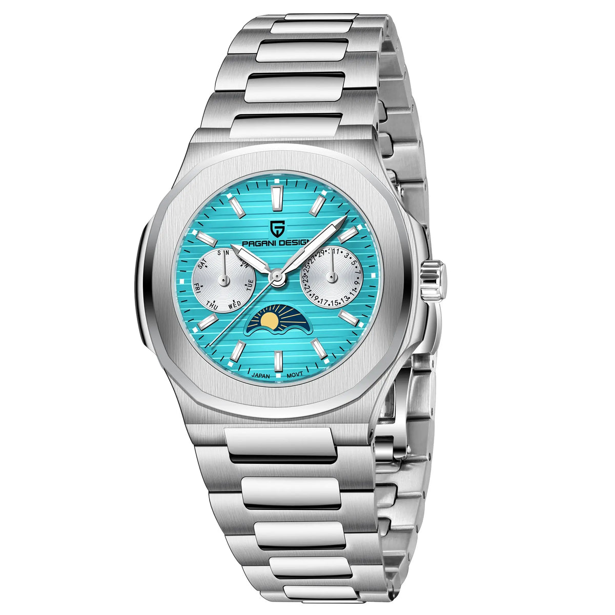 2024 New PAGANI DESIGN Men's Watches Moon Phase Quartz Watch For Men Automatic Wristwatch Sapphire Mirror Waterproof Clock Gift
