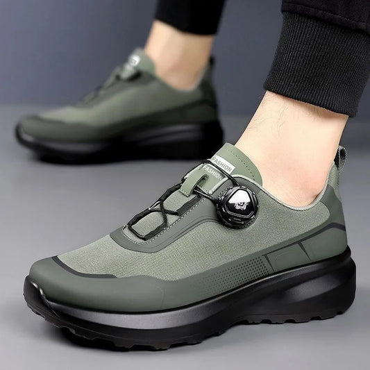 Men's shoes 2025 new spring and summer thick soled rotating button sports shoes men's hiking dad shoes casual shoes
