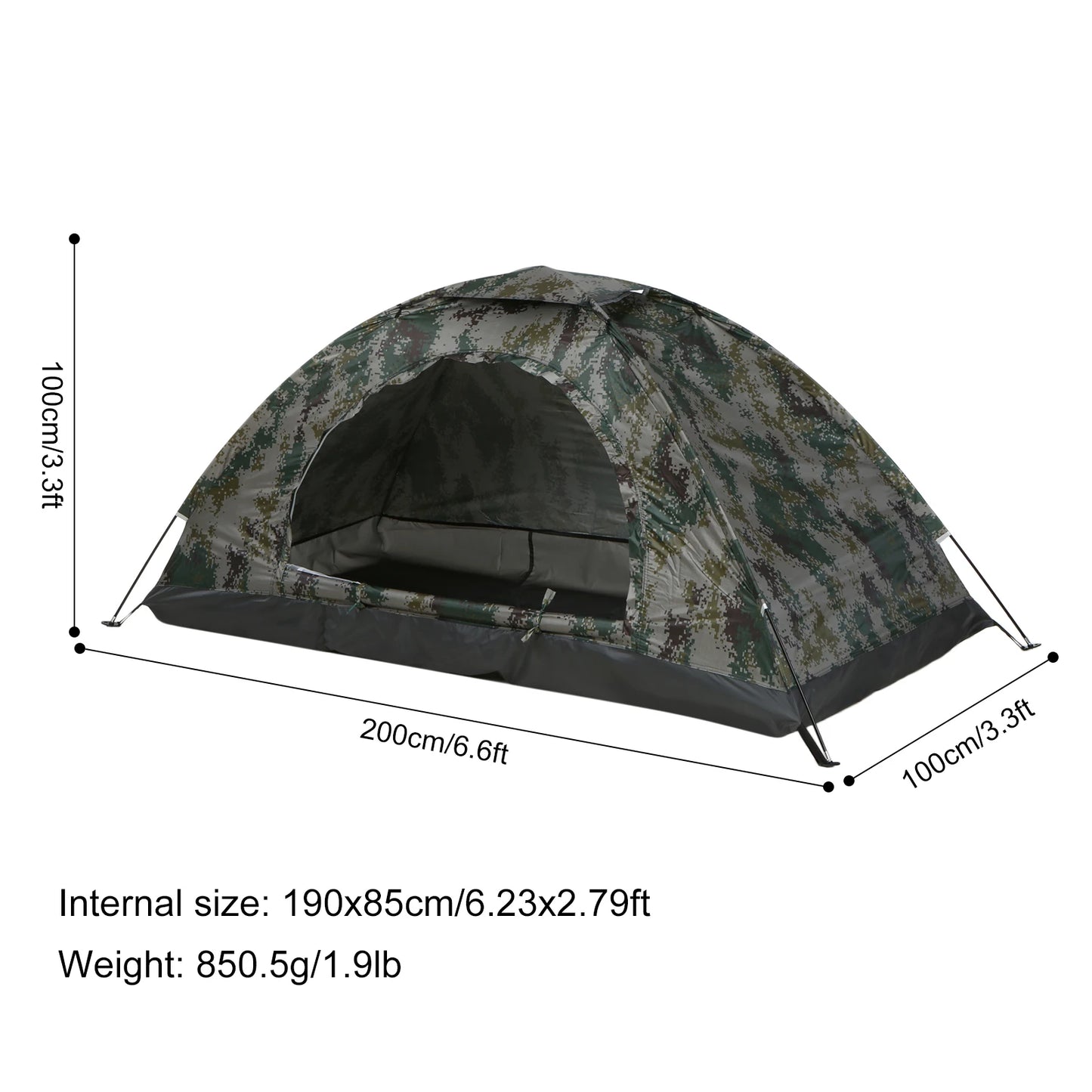 Outdoor Tent Ultralight Camping Tent Single Layer Portable Water-Resistant Tent Anti-UV UPF 30+ for Outdoor Beach Fishing