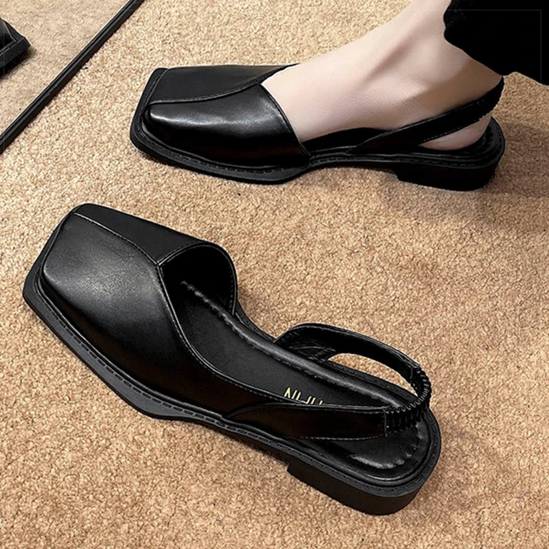 Women's Sandals Elegant Summer Shoes For Women Summer Sandals Slip On Low Heels Sandals Shoes Female 2025 New Sandalias De Mujer