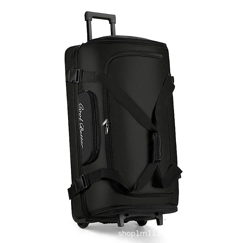 KLQDZMS Oxford Cloth Suitcase 34 Inch Large Capacity Zipper Trolley Bag Expandable Storage Bag Universal Wheel Rolling Luggage