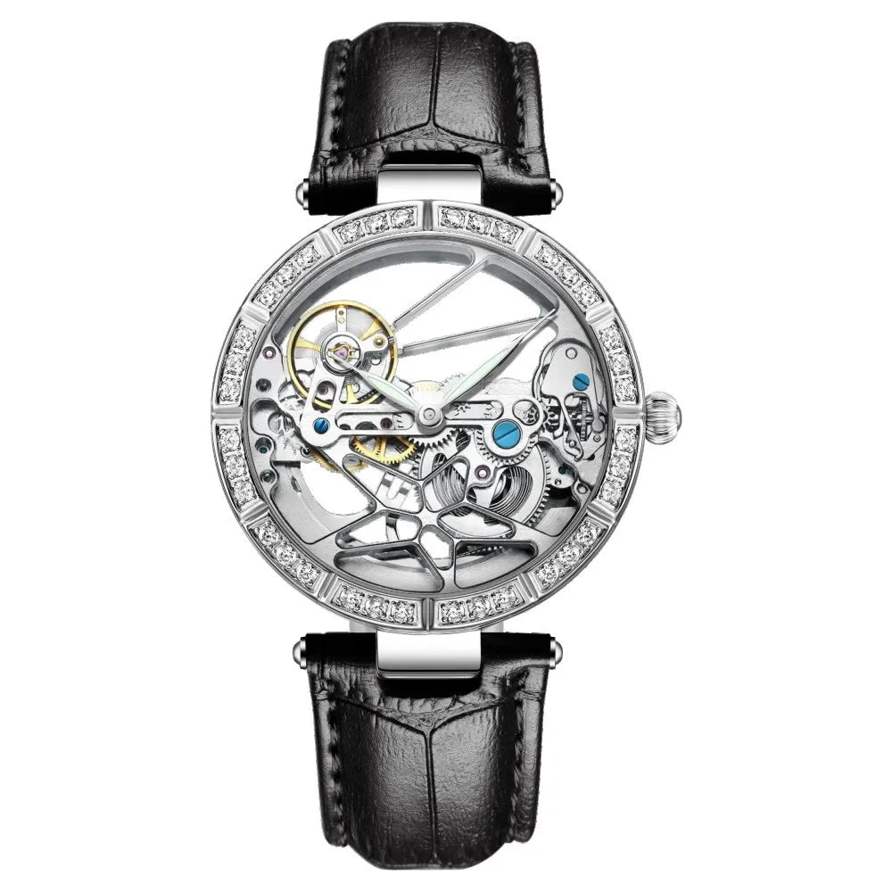 New Women's Watches Luxury Tourbillon Style Original Automatic Mechanical Watch for Woman Waterproof Ladies Watch Reloj