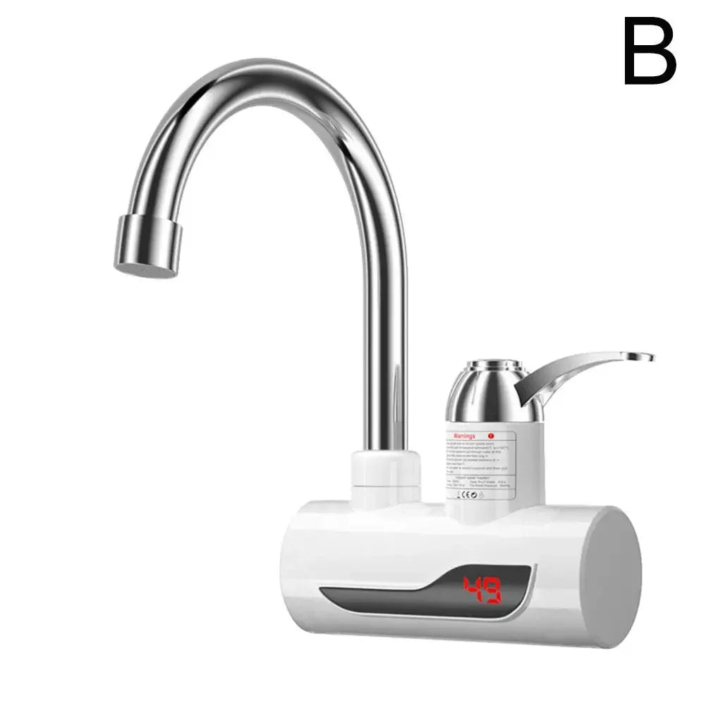 3000W Tankless Instant Water Heater Electric Hot Water Heating Kitchen Display Tap Faucet Temperature With J6X4