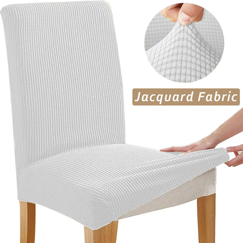 Jacquard Chair Cover, Durable Elastic Fabric Dining Chairs Cover, Stretch Covers For Kitchen Dining Room Chairs, Home Decor
