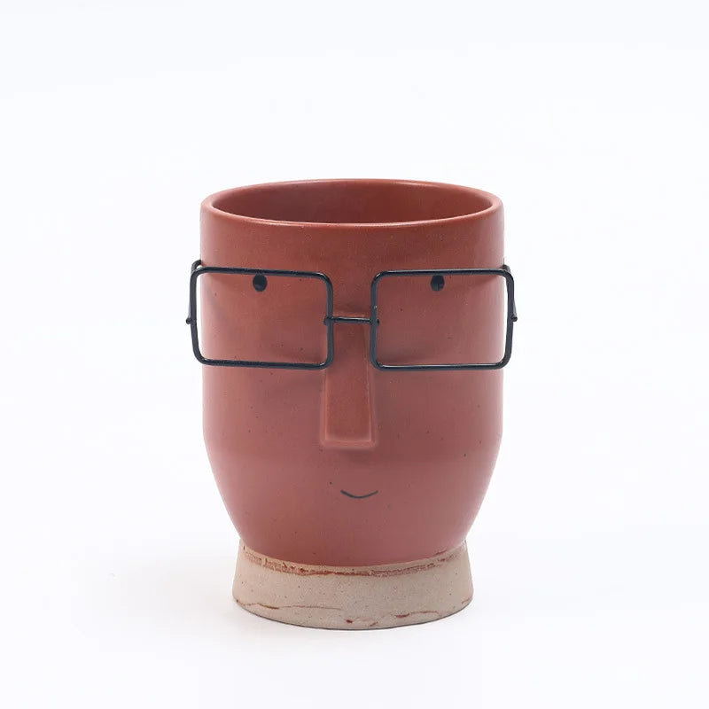Nordic Ceramic Vase High Color Value Figure Sculpture Flower-arranging Creative Fleshy Flower Pot Home Living Room Ornaments