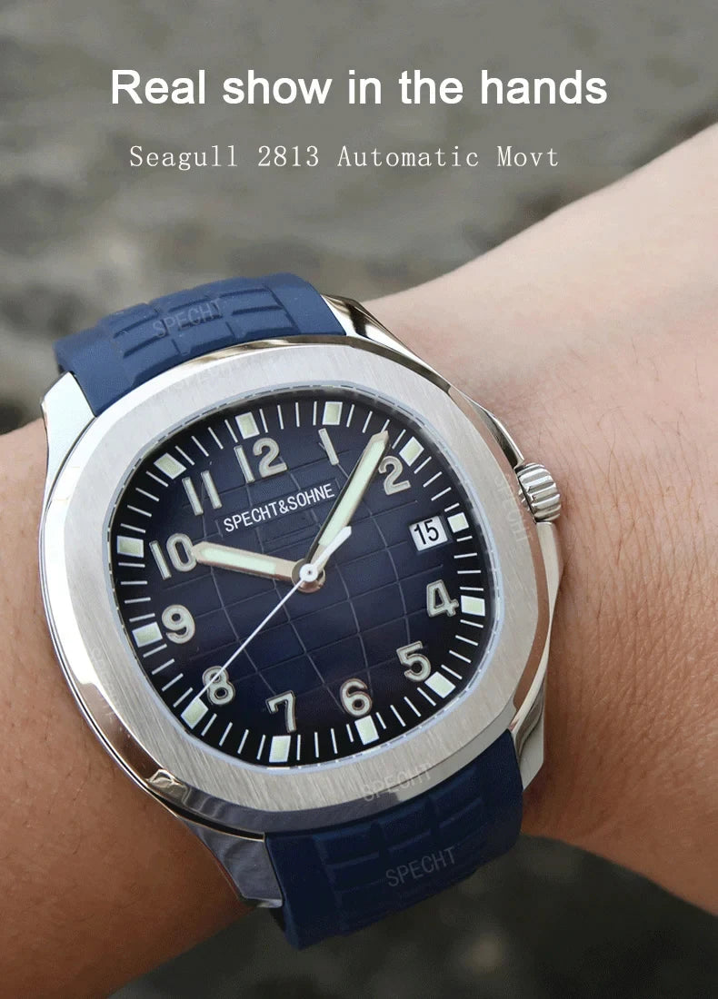 2025 New Men's Watches Automatic Mechanical Watch Luxury Brand Specht&Sohne Sport Watch For Men Rubber Strap Relogio Masculino