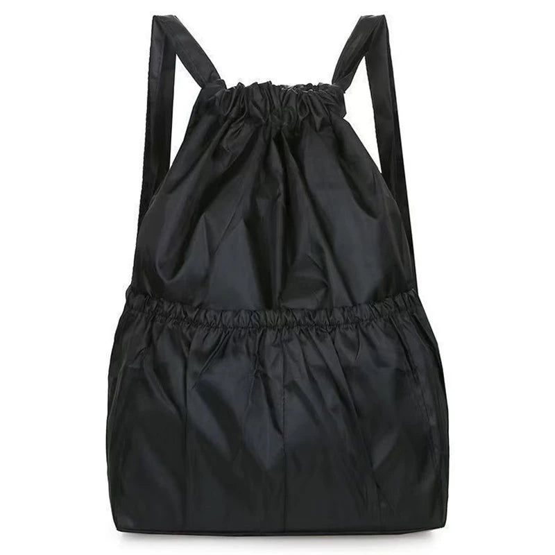 Women's bag with large capacity, drawstring closure, double shoulder strap, outdoor casual backpack, handbag, simple design