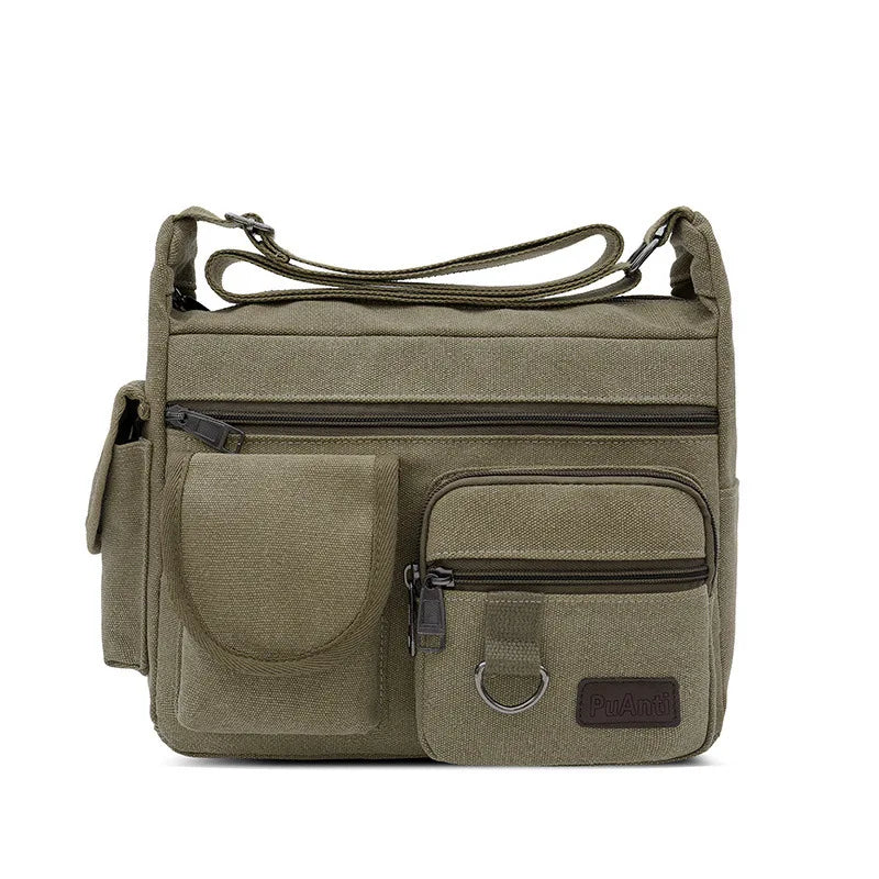 Men's canvas bag Large capacity shoulder bag Casual messenger bag Canvas bag Travel bag