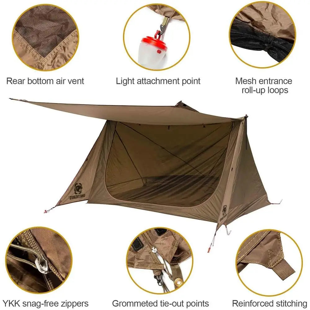 Ultralight Bushcraft Shelter 2.0: Lightweight Camping Tent with Porch for Hiking, Backpacking, and Outdoor Adventures