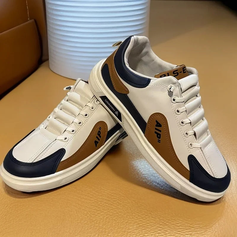 2025 new men's shoes with low top leather, fashionable and trendy running and sports, one foot men's casual shoes, trendy shoes