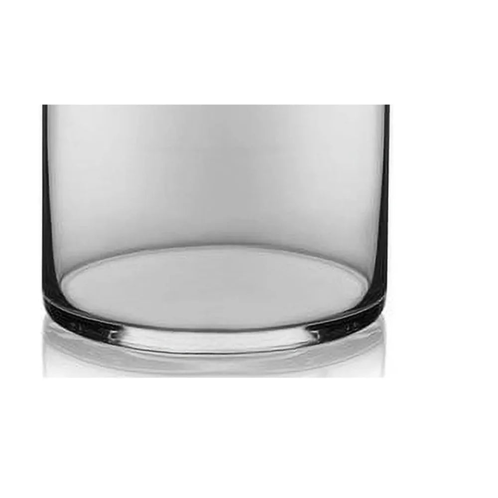 Clear Glass 8" Wide Cylindrical Vase