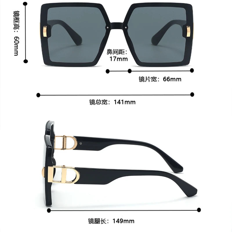 New Luxury Sunglasses for Women Oversized Eye Sunshade UV400 D-shaped Sun Glasses Fashion Eyewear Ladies Mens Sunglass 2025