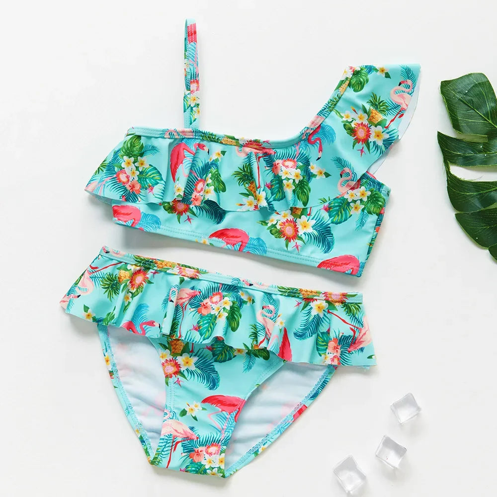 Girls Swimsuit Two Piece Hot Stamping Children's Swimwear Girls Beachwear Baby Swimwear Kids Swimwear Infant Baby Swimsuit